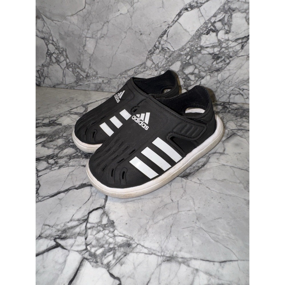 Adidas 7K Toddler Black Sandals Closed Toe